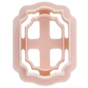Rectangle - Emporte-pièce cadre rectangle 25x17 mm en polymère biodégradable - Beige x1 Emporte-pièce cadre rectangle 25x17 mm en polymère biodégradable - Beige x1