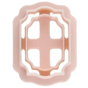 Emporte-pièce cadre rectangle 25x17 mm en polymère biodégradable - Beige x1