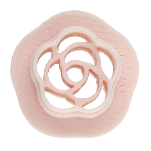 Mini emporte-pièce fleur 10 mm en polymère biodégradable - Beige x1