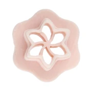 Mini emporte-pièce fleur n°3 10 mm en polymère biodégradable - Beige x1