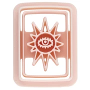 Emporte-pièce rectangle 31x22 mm motif oeil - en polymère biodégradable - Beige x1