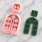 Set d'emporte-pièces boucles d'oreille arche en polymère biodégradable - Beige x2