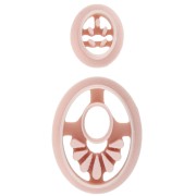 Set d'emporte-pièces boucles d'oreille ovale en polymère biodégradable - Beige x2