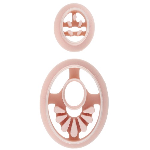 Set d'emporte-pièces boucles d'oreille ovale en polymère biodégradable - Beige x2