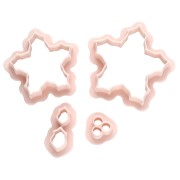 Fleur - Set d'emporte-pièce fleur de noël 29x31 mm en polymère biodégradable - Beige x4 Set d'emporte-pièce fleur de noël 29x31 mm en polymère biodégradable - Beige x4