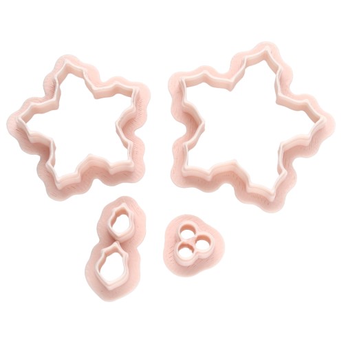 Set d'emporte-pièce fleur de noël 29x31 mm en polymère biodégradable - Beige x4
