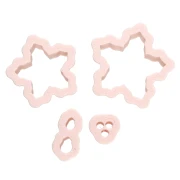 Set d'emporte-pièce fleur de noël 29x31 mm en polymère biodégradable - Beige x4