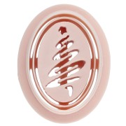 Emporte-pièce ovale 25x18 mm - motif sapin - en polymère biodégradable - Beige x1