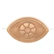 Perle oeil porte-bonheur 14.5x9 mm Cream/doré rose x1