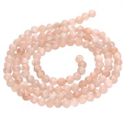 Perles Rondes facettées 3.5 mm pierre gemme Quartz teinté - Sable x38cm