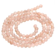 Perles Rondes facettées 3.5 mm pierre gemme Quartz teinté - Sable x38cm