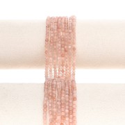 Perles Rondes facettées 3.5 mm pierre gemme Quartz teinté - Sable x38cm