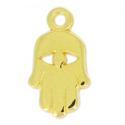 Breloque main de Fatma 15.5x9 mm Doré à l'or fin x1