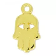 Breloque main de Fatma 15.5x9 mm Doré à l'or fin x1