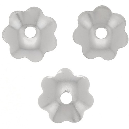 Coupelles fleurs 6 mm - Argenté x20