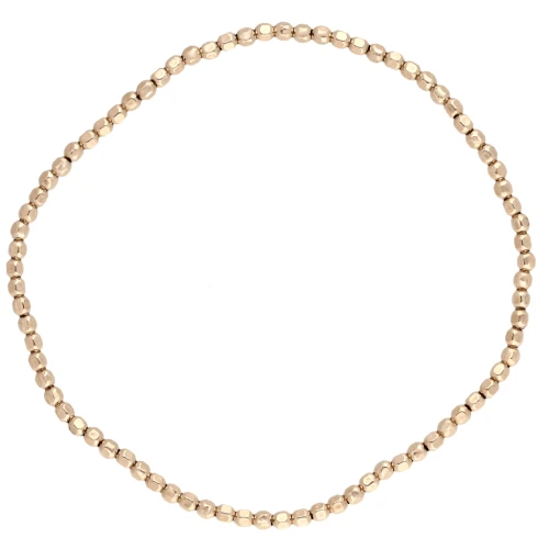 Bracelet élastique perles facettées 2 mm - Gold Filled (or laminée) x1