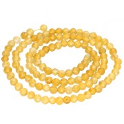 Perles rondes facettées 3.5 mm pierre gemme Agate teintée - Multi jaune x36cm