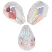 Perles poires facettées 7x5 mm - Crystal AB x25