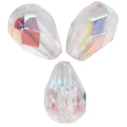 Perles poires facettées 7x5 mm - Crystal AB x25