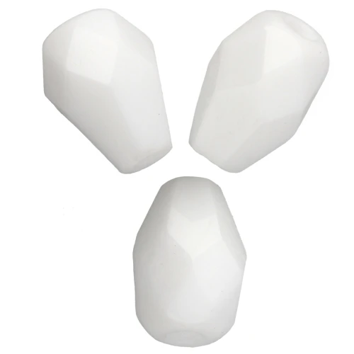 Perles poires facettées 7x5 mm - Chalk White x25