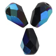 Perles poires facettées 7x5 mm - Jet AB x25