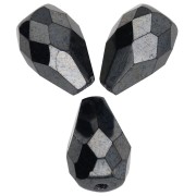 Jet - Perles poires facettées 10x7 mm - Jet Hematite x20 Perles poires facettées 10x7 mm - Jet Hematite x20