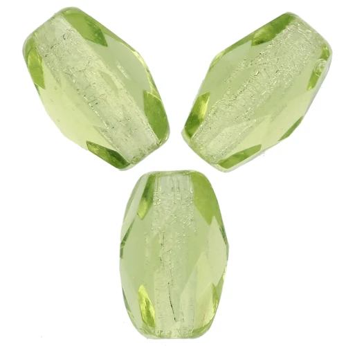 Perles olives facettées 6x4 mm - Olivine x25