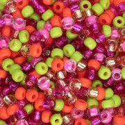 Fuchsia - Mix de rocailles Miyuki 8/0 - Pink Kiwi Spritz x8g Mix de rocailles Miyuki 8/0 - Pink Kiwi Spritz x8g