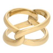 Bague 2 anneaux entrelacés - Taille 57 - Acier inoxydable 304 Doré x1|raw }}