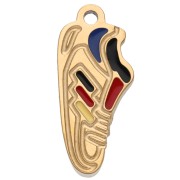 Breloque basket 15x7 mm avec résine époxy - Acier inox 304 Doré - Multicolore x1