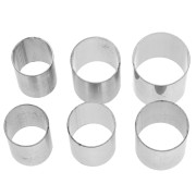 Assortiment d'emportes-pièces pour bague pour pâte polymère - Acier inox 304 x6