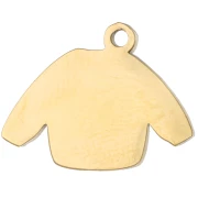 Breloque pull de Noël 13x17 mm avec époxy - Acier inox 304 Doré - Rouge - Vert x1