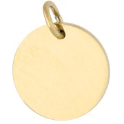 Breloque ronde lisse à graver 12mm avec anneau ouvert - Acier inoxydable 316L Doré x1