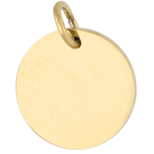 Breloque ronde lisse à graver 12mm avec anneau ouvert - Acier inoxydable 316L Doré x1