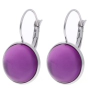 Boucles d'oreilles Dormeuses pour cabochon 14 mm - Acier Inoxydable 304 Doré x2