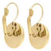 Boucles d'oreilles Dormeuses pour cabochon 14 mm - Acier Inoxydable 304 Doré x2