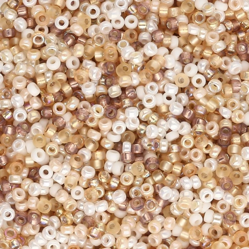 Mix de rocailles Miyuki 15/0 MIX-50 - Au Natural x8g