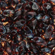 Long Magatama Miyuki 4x7 mm LMA-4502 - Transparent Dark Topaz Picasso x10g