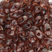 Long Magatama Miyuki 4x7 mm LMA-4505 - Transparent Light Smoky Topaz Picasso x10g