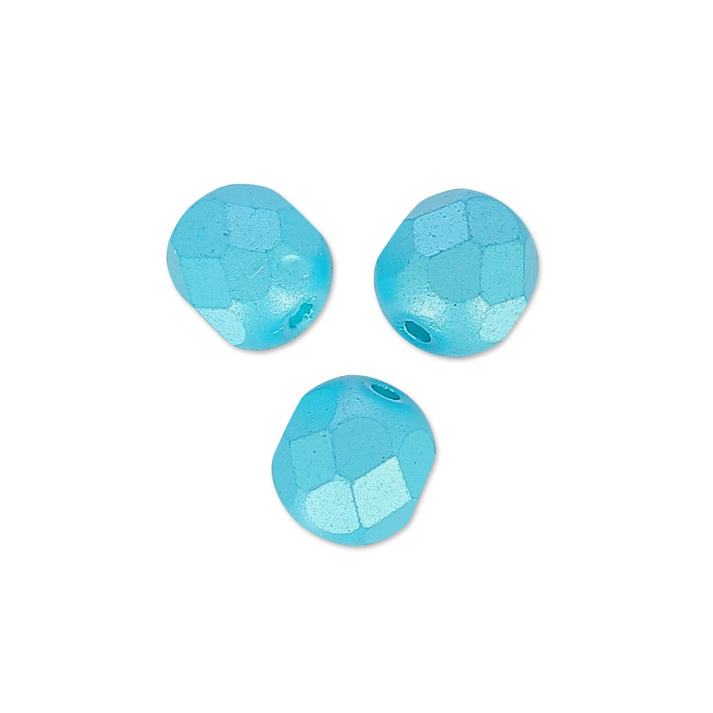 25 Perles Facettes De Bohême 6mm - Crystal Aquamarine Lined, Pour Création De Bijoux