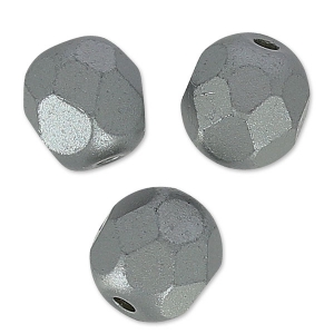 Facettes 6 mm Pastel Light Grey/Silver x25