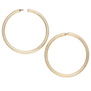 Créoles fines 14 mm - Argent 925 Doré à l'or fin x2