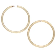 Créoles fines 14 mm - Argent 925 Doré à l'or fin x2