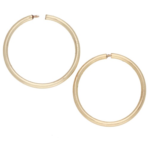Créoles fines 14 mm - Argent 925 Doré à l'or fin x2