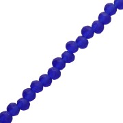 Perles rondelles facettées - rondes aplaties - 3.5x3 mm Bleu Foncé Frosted x31cm