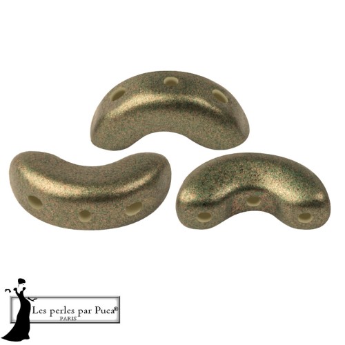 Perles en verre Arcos® par Puca® 5x10 mm - Bronze Green x10g