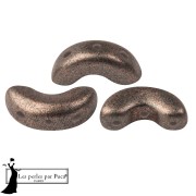 Crystal - Perles en verre Arcos® par Puca® 5x10 mm - Bronze Grey x10g Perles en verre Arcos® par Puca® 5x10 mm - Bronze Grey x10g