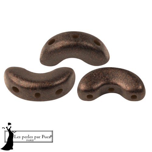 Perles en verre Arcos® par Puca® 5x10 mm - Bronze Maroon x10g