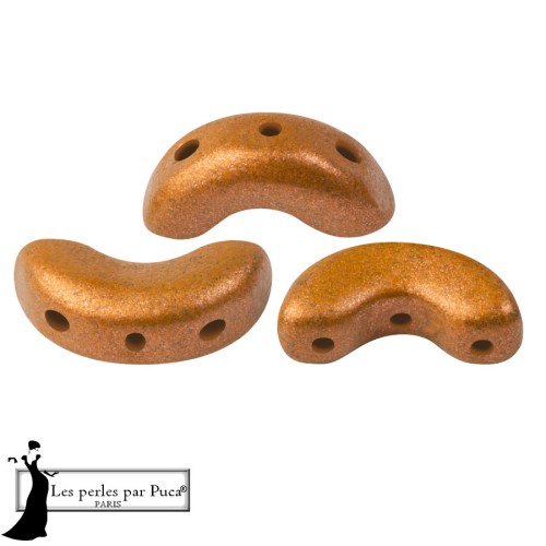 Perles en verre Arcos® par Puca® 5x10 mm - Bronze Orange x10g