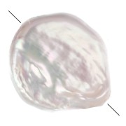 Perle d'eau douce irrégulière - palet rond 18 mm - Grade AA+ Blanc x1